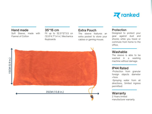 Travel Sleeve for Mechanical Gaming Keyboard - Ranked
